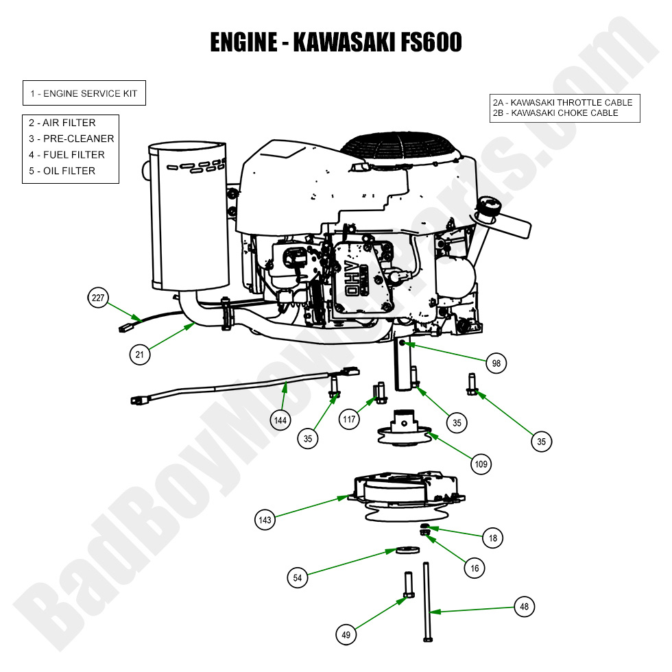 3287 - Bad Boy Mower Parts Lookup > 2023 > Revolt SD > Engine - Kawasaki FS600V